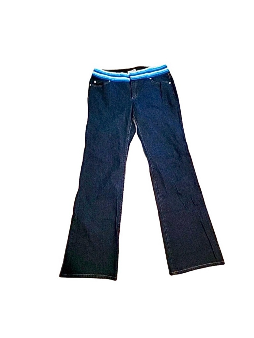 MICHAEL KORS ~ Women’s dark wash bootcut denim jeans w/unique waistband Size 10